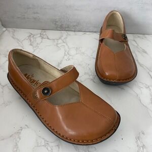 Alegria Paloma Mary Jane Shoes Sz 37 (US 7-7.5) Cognac Leather Supportive